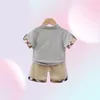 Mode Zomer Baby Jongenskleding Sets Kraag Kids Korte Mouw T-shirtShorts 2 Stuks Set Kinderen Pak Jongen Outfits6158960