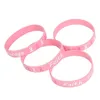 Braccialetti con ciondoli 5 pezzi Braccialetti unisex in silicone per consapevolezza del cancro al seno rosa Braccialetti per uomini e donne - Regali per i sopravvissuti