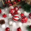 Décorations de Noël 6cm Rouge Vert Arbre Boule Suspendre Ornement Joyeux Décoration Pour La Maison Cadeaux De Noël Cristmas Pendentif Année Décor 231025