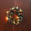 Decoratieve Bloemen Kerst Led-verlichting Krans Halloween Festival Deur Elektrische Decoraties Vakantie Woondecoratie Thanksgiving Geschenken Voor