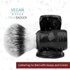 Shaving Foam 22mm Synthetic Badger Shaving Brush with Black Holder Stand 2IN1 Resin Handle Foam Brush Set for Men Close Wet Shave 231025