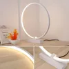 Lampade da tavolo Lampada da tavolo moderna e minimalista a forma rotonda Lampada a LED con staffa in legno Lampada da studio per scrivania per la lettura della camera da letto