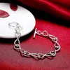 Bangle Fine Sterling Silver twisted circle style shape chain Bracelet For Women luxury fashion party Wedding Jewelry gift R231025