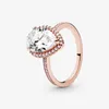 Cluster-Ringe LR Rose Gold Serie Blumenring PAN MET Stil Kreative Krone Retro Big Full Diamond Valentinstag Geschenk Feiner Schmuck