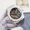 Hoge kwaliteit heren luxe horloge automatisch mechanisch designer horloge 42MM uitgeholde wijzerplaat, roestvrij staal materiaal goud rosé goud kleurenschema