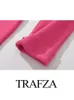Повседневные платья TRAFZA, осеннее модное женское вязаное однотонное платье с высоким воротником и длинными рукавами, женское винтажное тонкое платье-футляр