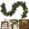 크리스마스 장식 인공 나무 등나무 도어 벽난로 화환 화환 장식 생생한 PVC 180cm 231025