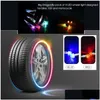 Novelty Car Lighting Wheel Tire Tyre Air Vae Stem Led Light Cap Er Cars Accessories Hub Lamp Decorative Lamps Waterproof Drop Delive