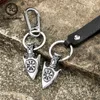 Klapety Antique Steel Odin's Spear Gungnir Keyring Men Norse Runs Vegvisir Blak Blakin Viking Amulet Male Islandic