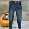 Dżinsy męskie 2023 Masowe mężczyźni jesienne zimowe gęste miękkie spodni ołówkowe spodnie niebieskie vintage dżinsowe spodnie
