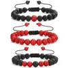 Braccialetti con ciondoli In Rilievo Per Gli Uomini Regali 8mm Occhio di Tigre Pietra Lavica Pietra Uomo Donna Antistress Set Yoga Regolabile Anti Ansia