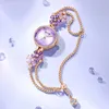Armbanduhren UTHAI W39 Damenmode Licht Luxus Quarz Armbanduhr Wasserdicht Premium Exquisite Violet Kristall Damenuhren Geschenk 231025