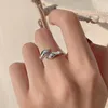 Anneaux de mariage doux câlin amour romantique élégant empilage doigt couleur argent réglable pour les femmes mode bijoux à la mode