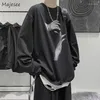 Męskie koszulki T-shirty Mężczyźni Koreański styl modny workowatą modę O jesienne design Drink Drut Casual Harajuku codziennie ST297D