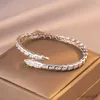 Braccialetto 2023 nuovo design moda argento intarsiato zircone serpente polsino braccialetto braccialetti da donna di lusso accessori gioielli da sposa regalo R231025