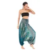 Pantalons pour femmes A001 Loisirs Yoga Wear Big Crotch Vacancy Plume Imprimer pour deux
