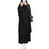 Abbigliamento etnico Abiti da preghiera islamici Set da 2 pezzi per le donne Abaya Abito musulmano Khimar Niqab Regali il suo lungo abito Ramadan