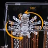 Smyckespåsar rensar akryl hängande armband halsband roterande hållare stor kapacitetslåda dammtät display stativ