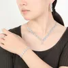 Ketting Oorbellen Set Sieraden HADIYANA Armband Ring Bruids Bruiloft Elegante Dames Hoge kwaliteit Zirkoon BN8266 Accessoire