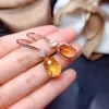 Stud Earrings Gift Natural And Real Citrine Earring 925 Sterling Silver