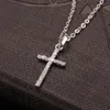 Pendant Necklaces Fashion Female Cross Pendants Drop Gold Black Color Crystal Jesus Necklace Jewelry For Men Women Whole200b