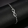 Link Bracelets Rhinestone Infinity Bracelet Men's Women's Jewelry 8 Number Pendant Charm Blange Couple For Lover Friend Women Gifts