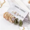 Hoop Huggie Bohemian Colorf Acrylic Drop Earrings Set for Women Fjäril Pearl Trend of Earring Party Jewelry Delivery Dhgarden OTF2I