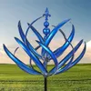 Dekoracje ogrodowe dekoracyjny wiatrak Unikalny metalowy wiatr Rotator zdejmowany niebieski trwałe refleksyjne z wtyczką naziemną sztukę rzemieślnicze dekoracje ogrodowe 231025