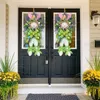 Decoratieve bloemen kunstmatige paaskrans decoratie gepersonaliseerde slinger voor veranda deurkruk