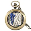 Pocket Watches Vintage Blue White Wings Display Quartz Men's Necklace Women Arabiska siffror ringer halv pendellklocka