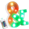 Decorazioni natalizie Luci colorate per lettere a LED con numero luminoso a distanza Lampada per feste Bar Segno Luce notturna Festa di nozze Decorazioni natalizie 231025