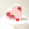 Festliga leveranser transparent hjärtform kaka mögel akryl plast dekorera verktyg confeitaria maker användbar bakåtkomst 6/8 tum