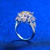 Wedding Rings Custom Name 10 CT 14mm Statement Ring Big Luxury Cocktail Banquet Party Diamond For Women 14K Gold Fine Jewelry 231025