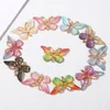Encantos 10 pçs 23x28mm colorido acrílico borboleta pingente para fazer jóias diy artesanal colar pulseira chaveiro acessórios