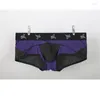 Mutande Intimo da uomo sexy Traspirante Rete in rete Rigonfiamento Moda Boxer bikini a vita bassa