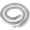 Girocolli 911131620mm Largo Uomo Forte Catena a maglie cubane Curb Bracciale in acciaio inossidabile 316L color argento lucido 231024