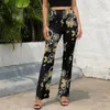 Damenhose Gold Schmetterling Casual Female Gears Print Slim Streetwear Flare Herbst Trendy Custom Hose