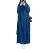Abbigliamento etnico Abiti da preghiera islamici Set da 2 pezzi per le donne Abaya Abito musulmano Khimar Niqab Regali il suo lungo abito Ramadan