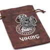 Colliers pendentifs Norse Viking Triple Corne d'Odin Raven Huginn et Muninn Amulette Collier en acier inoxydable Rune avec sac cadeau