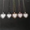 Pendentifs Colliers Sublimation Pendentifs coeur vierge avec chaîne de perles Consommables d'impression de transfert peuvent Rorate 15pcs de Lot285s