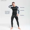 Мужские спортивные костюмы Мужская спортивная одежда для бега, фитнеса и бега, устойчивая к ультрафиолетовому излучению, вторая кожа, тренировочная одежда, спортивная одежда для бега, мужской комплект Rashguard MMA Q231025