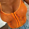 Sheer Sexy Floral Embroidery PlaySuit Night Out Outfits Party OMSJ EST Women Neon Green Orange Stripe Lace Bodysuit Y200401288G