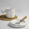 Tasses personnalisées Trave mignonne poignée en céramique porcelaine lait drôle tasse esthétique moka Tazas De café ensembles De café