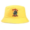 Berets Pontoon Cartoon Reversible Bucket Hats Man Women Cotton Summer Fisherman Cap Unisex Daily Vacation Chapeau Bob Casquette Gorras