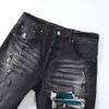 con designer amiiris jeans maschile alla moda alla moda marca lacrima cerotto in pelle viola collare blu elastico slim fit slipties jeans nsmt