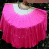 Etapa desgaste 2 unids abanico velo mango de bambú poliéster danza del vientre china folk yangko cuadrado bailarín espectáculo accesorios extra largo 53 cm grupo rosa adultos