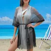 Damen Bademode Strandkleid Tunika Cover-Ups für Frauen Pareo Up Cpae Outfits Cover-ups Sommer 2023 Gestrickter Sarong Bad Exits Saida Praia