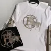 T-shirts pour hommes Station européenne T-shirt à manches courtes pour hommes Diamant Golden Horse Tendance Section mince Cool Col rond 321G