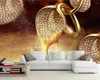 Wallpapers Gold Calla Diamond Jewelry Flower 3d Wallpaper Papel De Parede Living Room TV Sofa Wall Bedroom Papers Home Decor Cafe