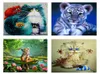 24 Mönster 5D DIY Diamond Målning Cross Stitch Kit Diamond Embroidery Mosaic Mönster Flower Animal Landscape Picture 30x30CM9020415